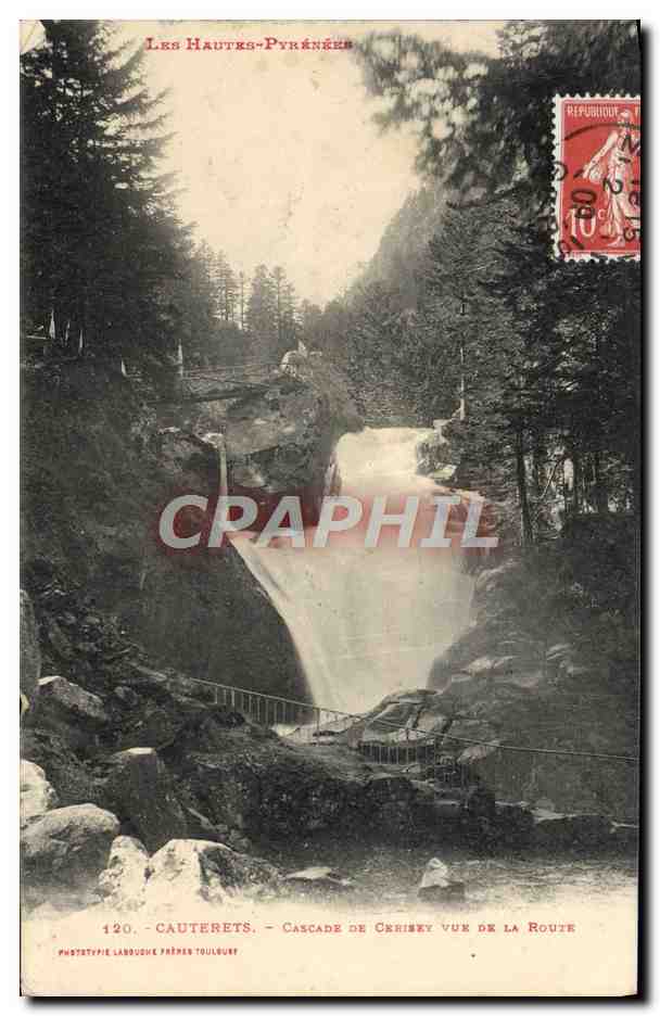 Cauterets - Cascade de Cérissey vue de la route — Phototypie Labouche Frères Toulouse
