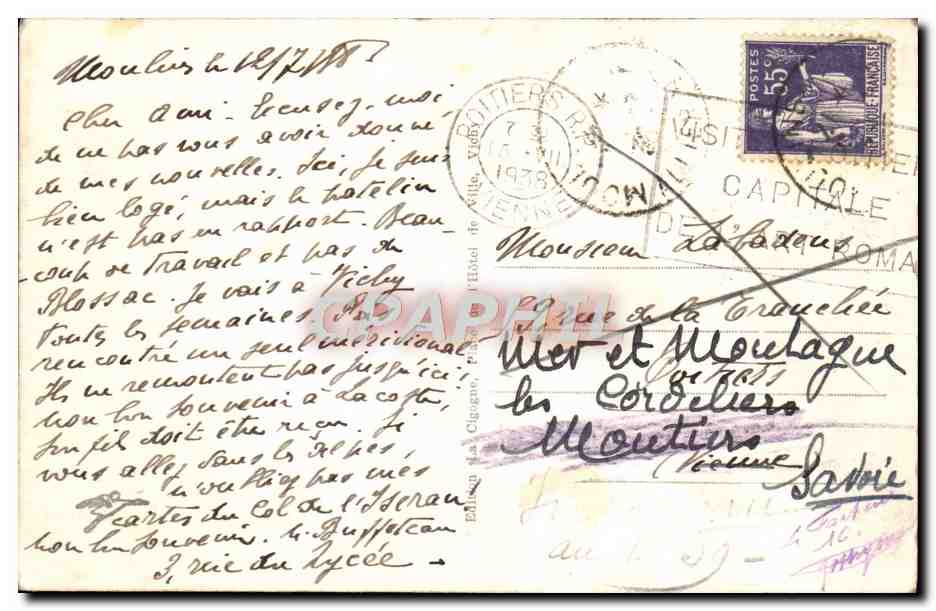 CPM Moulins Le Pont Regemortes L'Eglise Du Sacre Coeur Et La Cathedrale — Rückseite