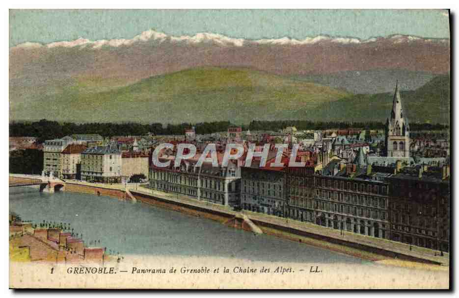 Grenoble — Panorama de Grenoble et la Chaîne des Alpes — LL