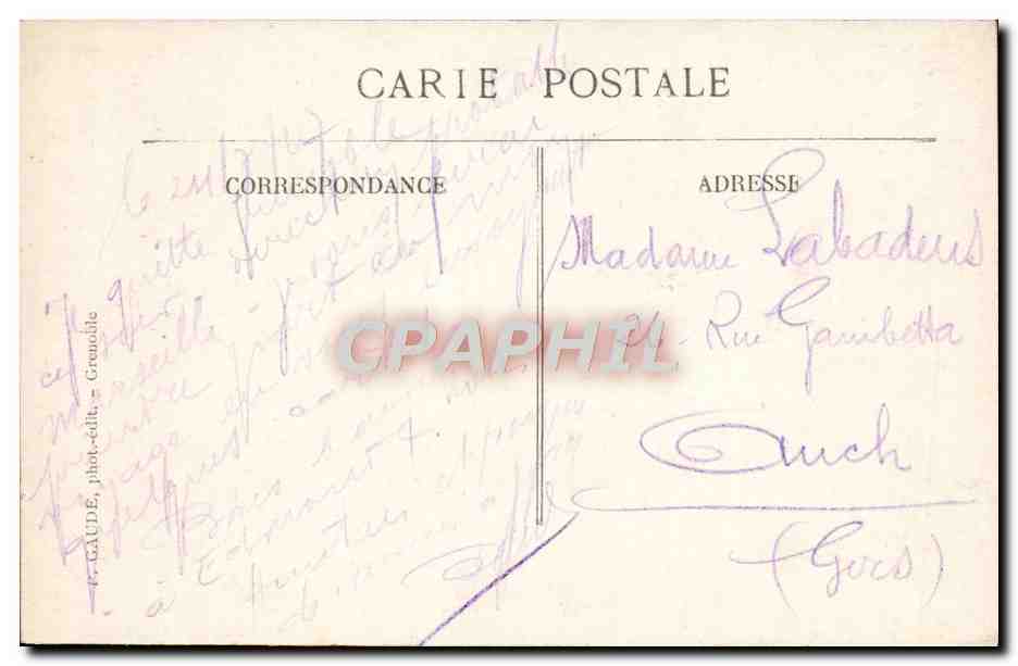 CPA Grenoble Quai Perriere Et Les Florts — Back