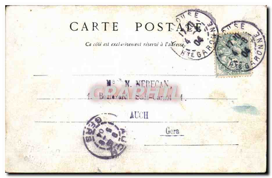 Toulouse. Basilika St. Sernin — Foto Bautillon, Verlag D. T. Amities — Rückseite