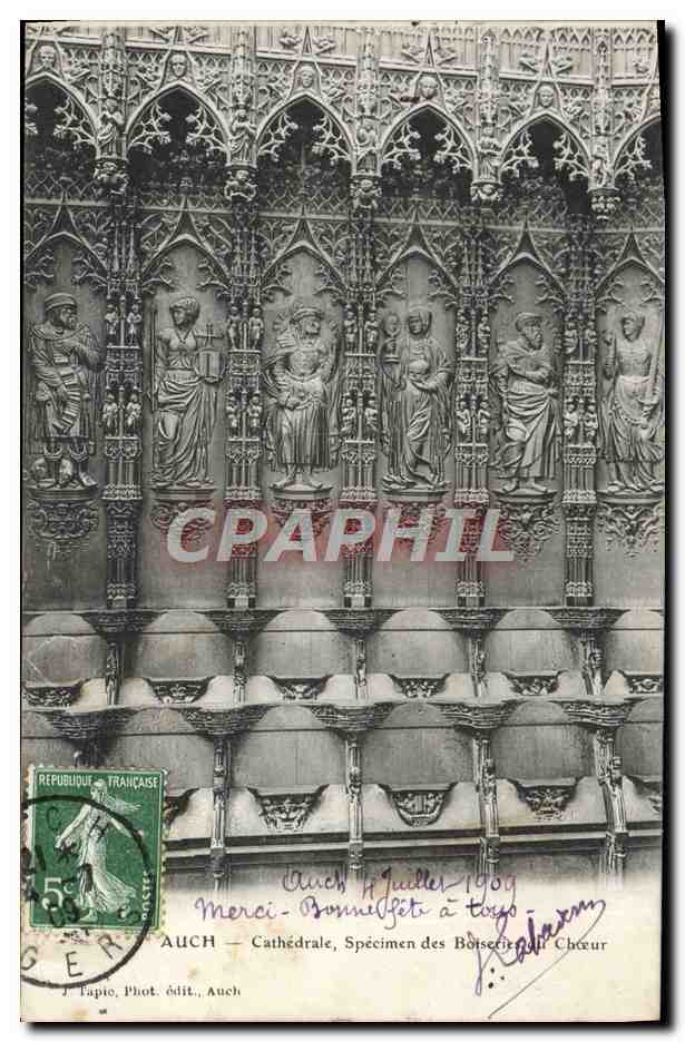 CPA Auch Cathedrale Specimen Des boiseries du choeur 