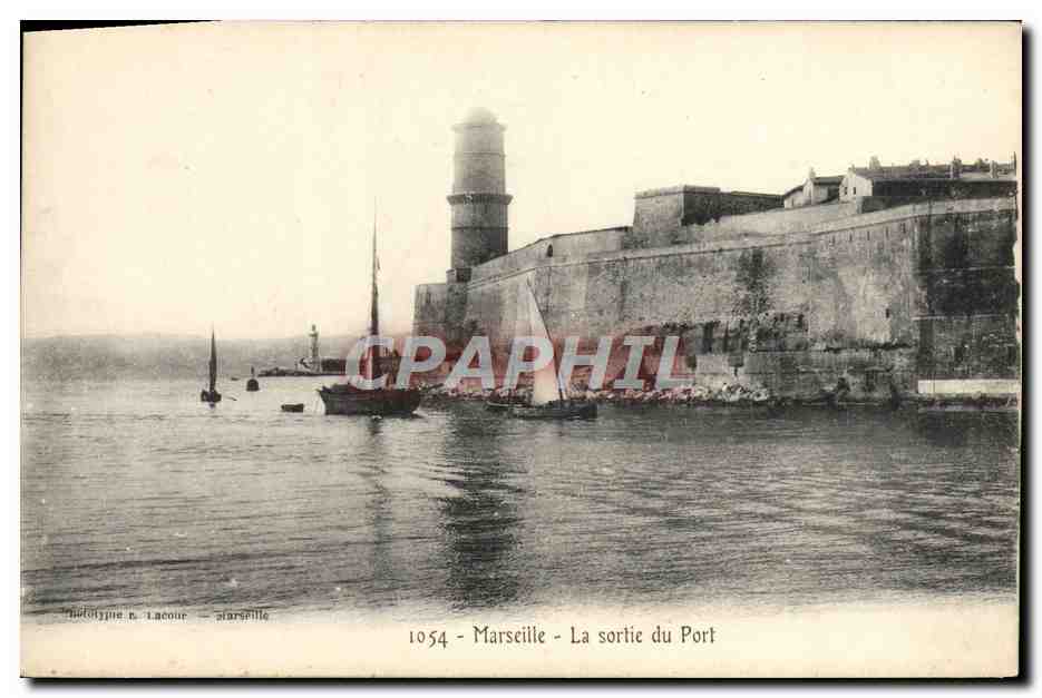 Marseille - La sortie du Port — Phototypie n. Lacoue — n° 1054