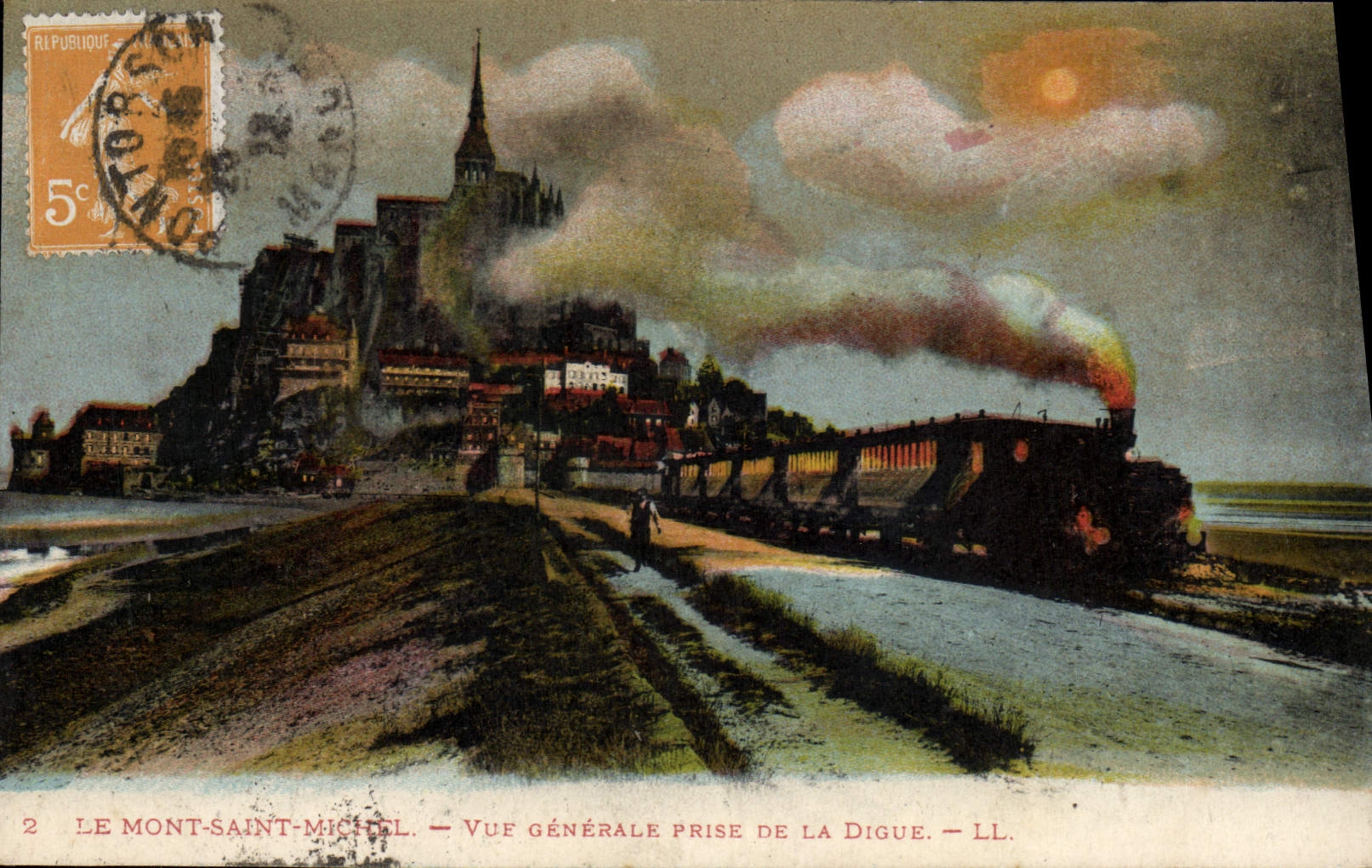 Le Mont-Saint-Michel — Vue générale prise de la Digue — LL.