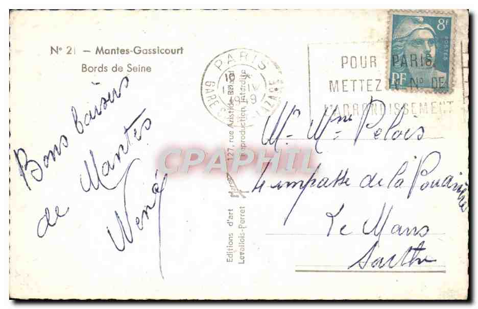 Bords de Seine — Mantes-Gassicourt — Marco — Verso