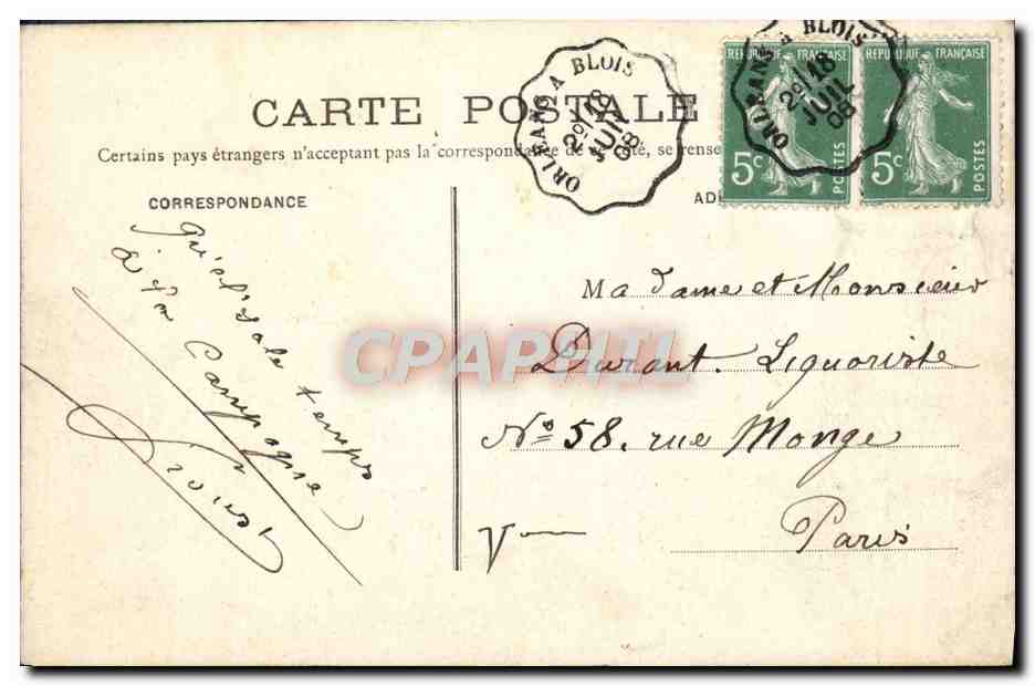 CPA Meung Sur Loire Baule Le Chateau — Rückseite