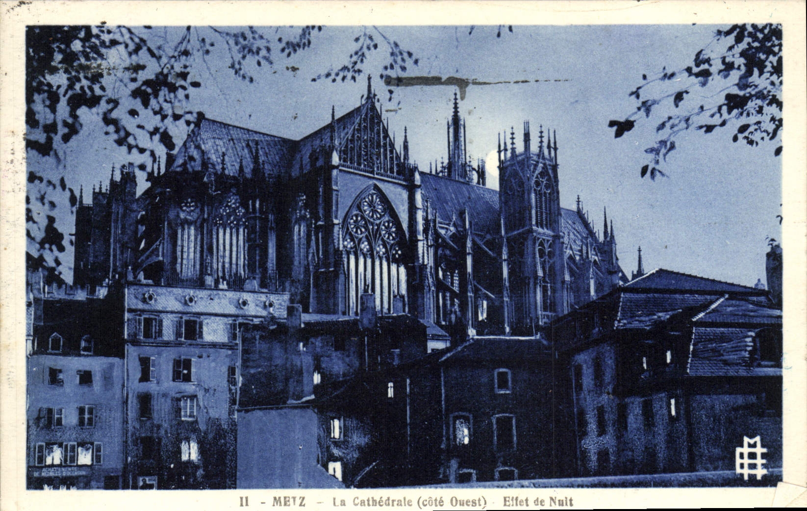 CPA Metz La cathedrale Effet de nuit