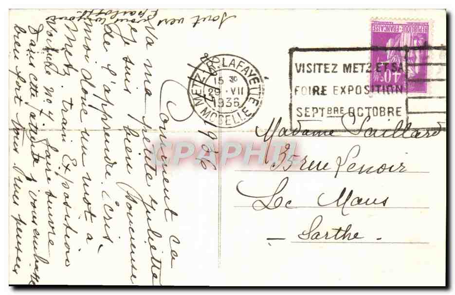 CPA Metz La cathedrale Effet de nuit — Rückseite