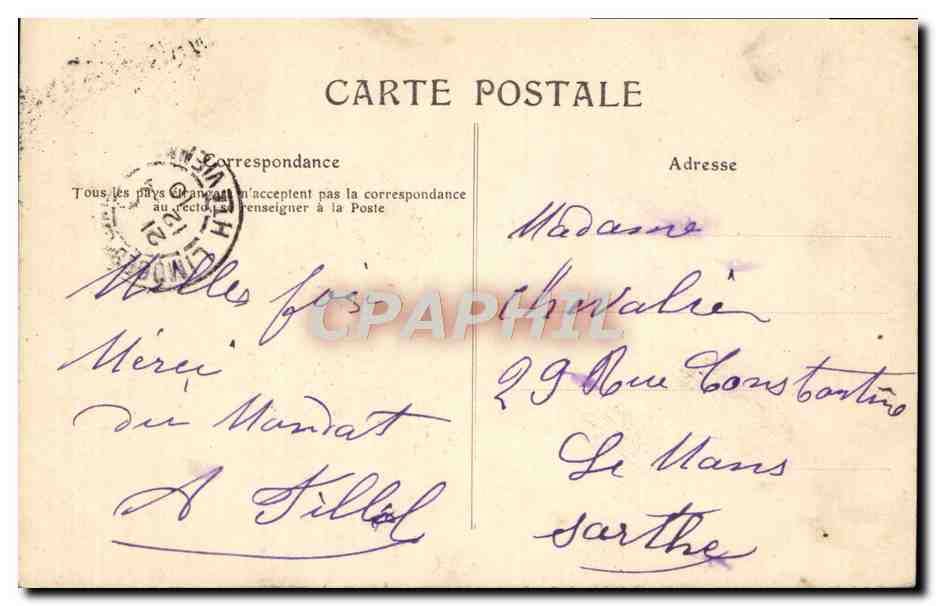 CPA Notre Limousin Femme Fileuse Chasse Chasseur Moutons  — Verso