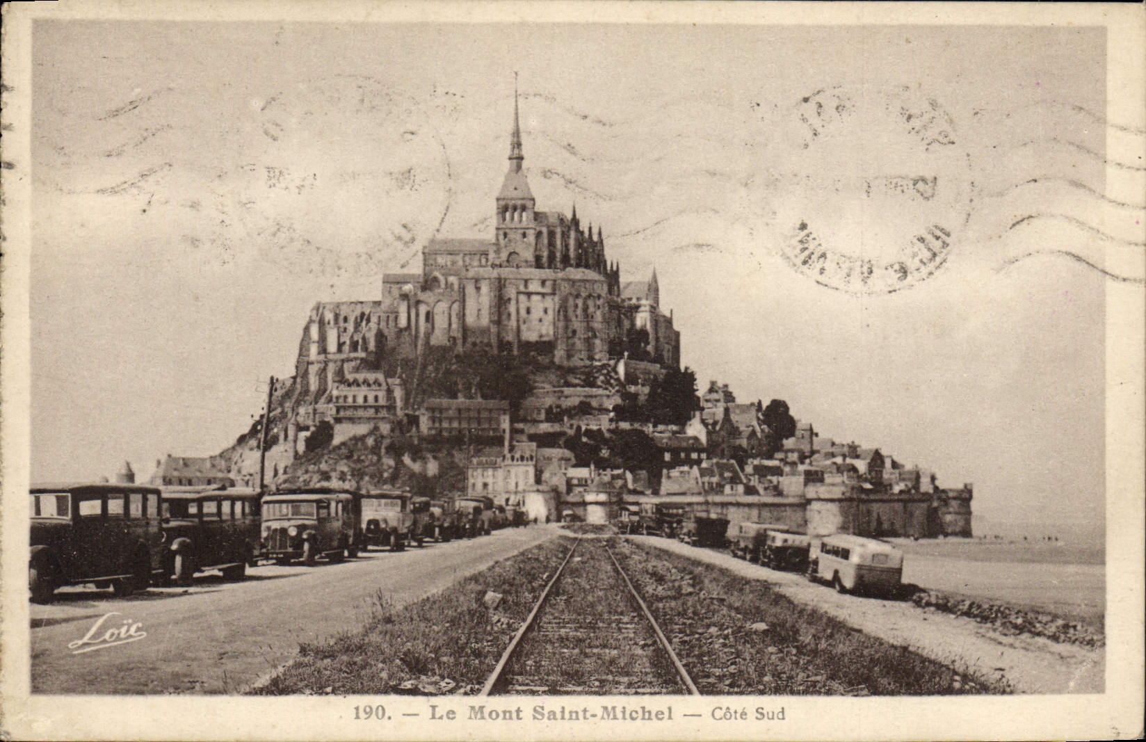 CPA Le Mont Saint Michel Cote Sud Automobile