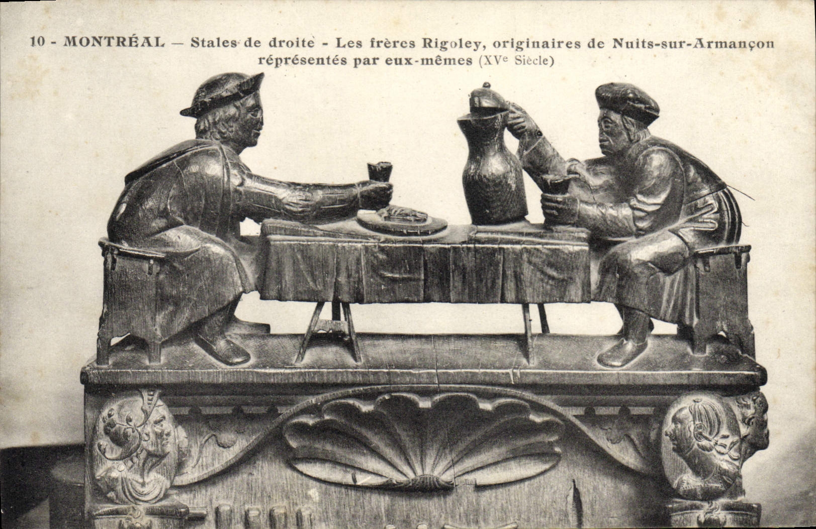Montréal — Statues de droite — Les frères Rigoley, originaires de Nuits-sur-Armançon, représentés par eux-mêmes (XVe siècle)