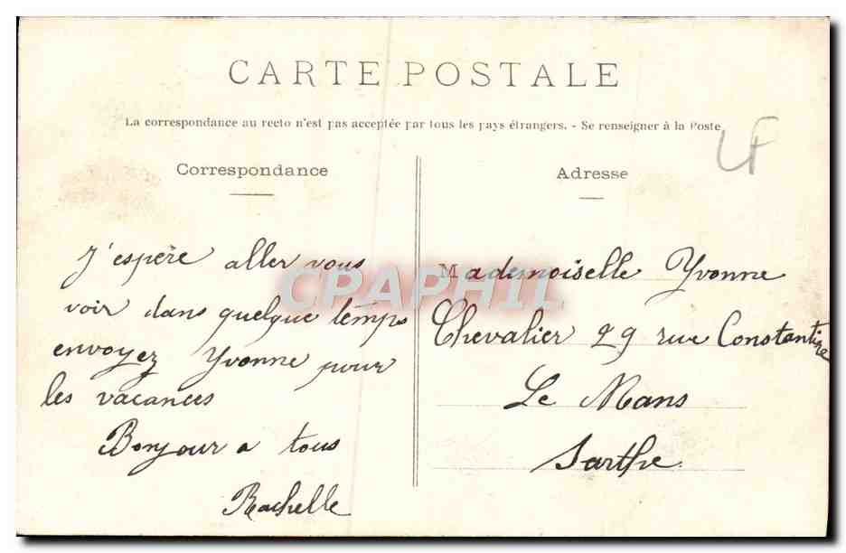 CPA Montreuil Bellay Vue Generale De I'Eglise Et Du Chateau — Rückseite