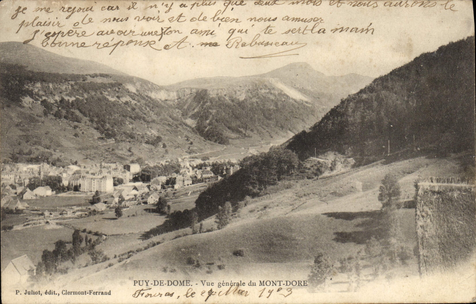 CPA Puy De Dome Vue Generale Du Mont Dore