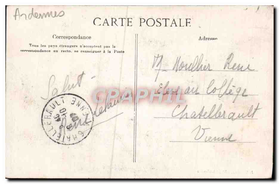 CPA Mezieres Le Pont De Pierre Et Le Barrage — Rückseite