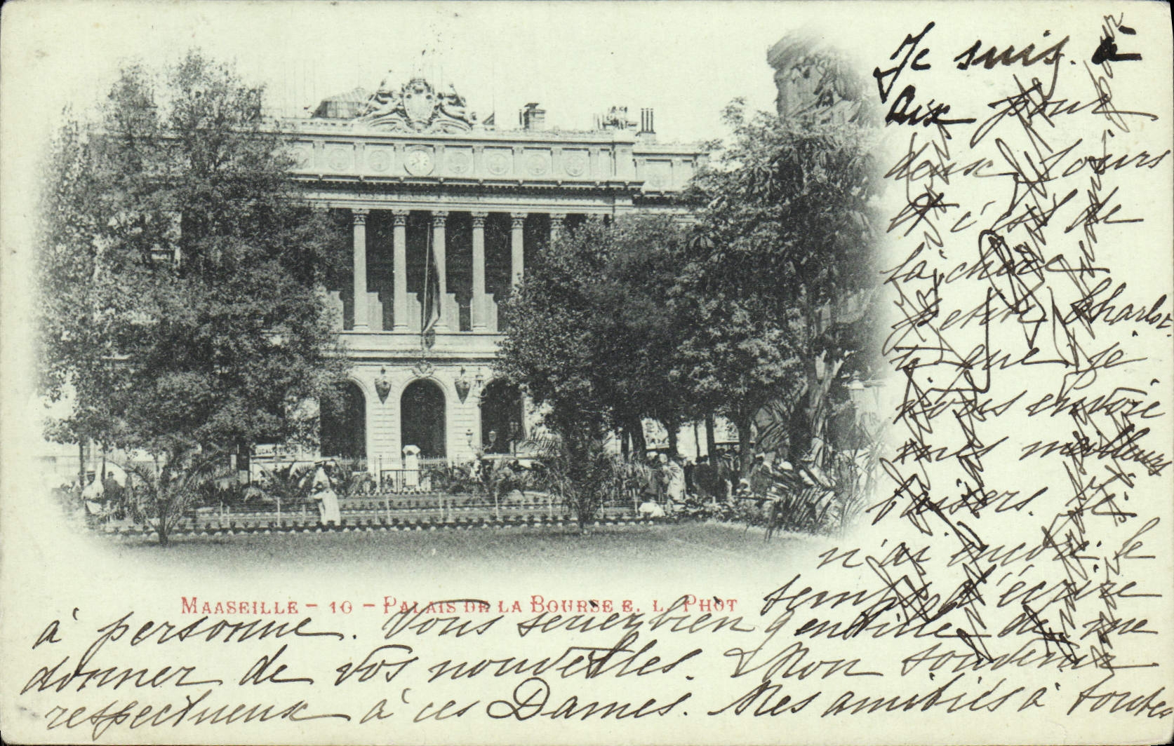 CPA Marseille Palais de la Bourse cachet perle Pourcieux Var