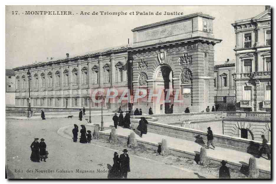 CPA Montpellier Arc De Triomphe Et Palais De Justice