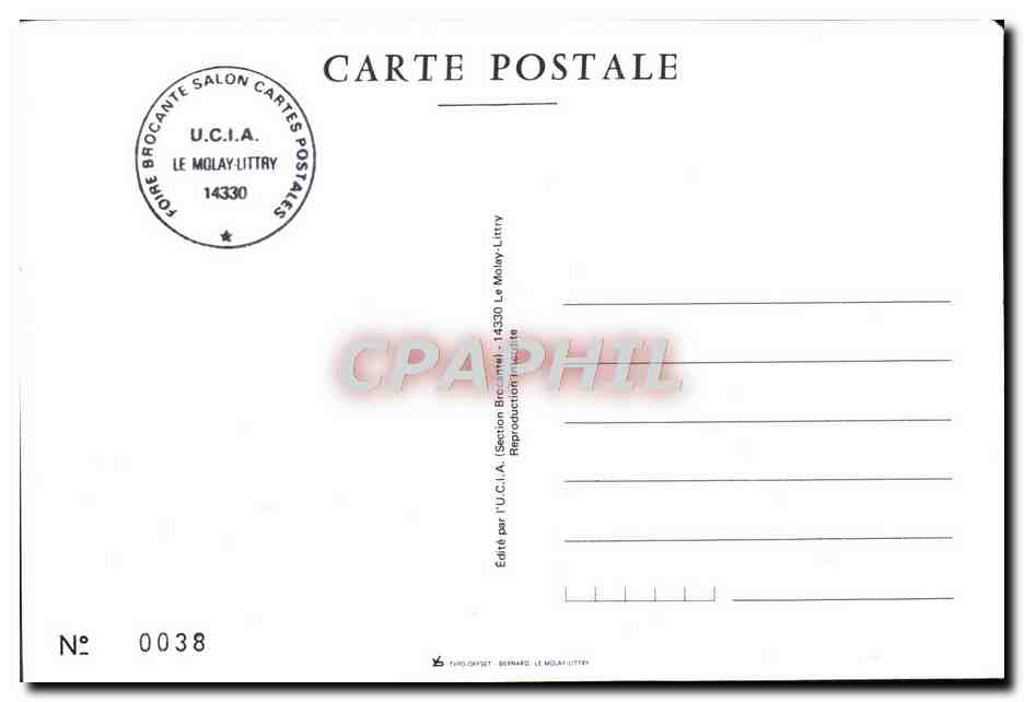 Le Molay-Littry 14330 — 7e Salon Cartophile & 1er Concours Flammes Postales — édité par U.C.I.A. Le Molay-Littry — Verso
