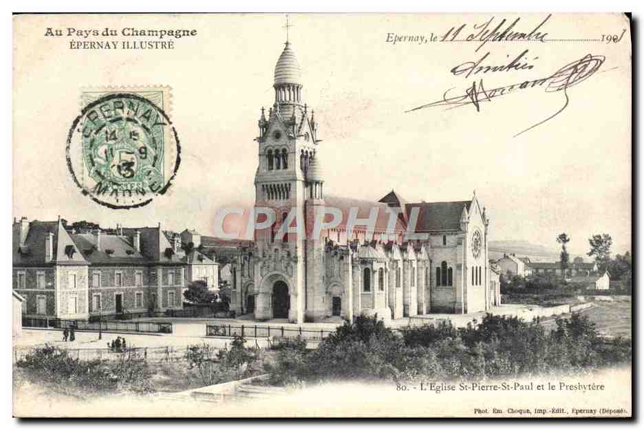 CPA Epernay L'Eglise St Pierre St Paul Et Le Preshytere