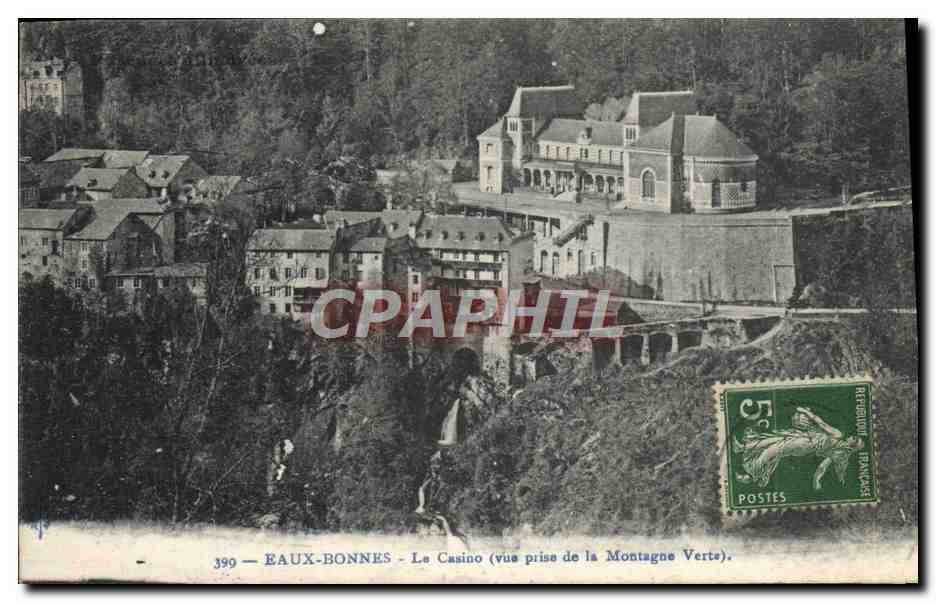 CPA Eaux Bonnes Le Casino Vue prise de la montagne verte 