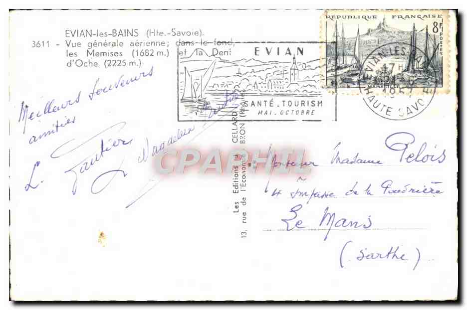 CPM Evian Les Bains Vue Generale Aerienne Dans le fond les Memises et la dent d'Oche — Reverso
