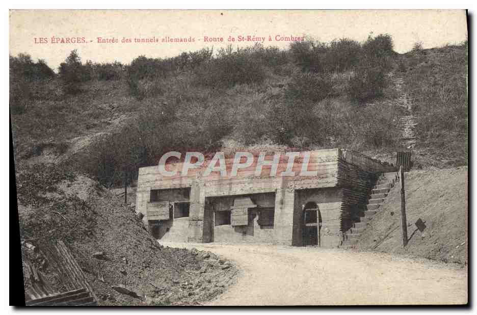 Les Éparges - Entrée des tunnels allemands - Route de St-Rémy à Combres