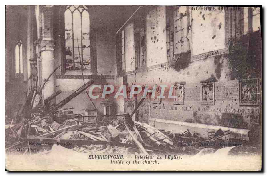 CPA Elverdinghe Interieur De I'Eglise Militaria