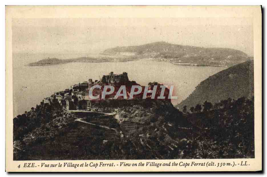 CPA Eze Vue Sur Le Village Et Le Cap Ferrat