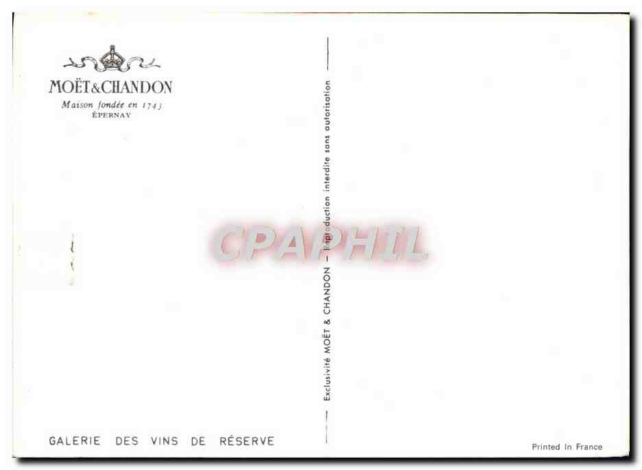 CPM Moet Chandon Maison fondee En 1743 Champagne — Rückseite
