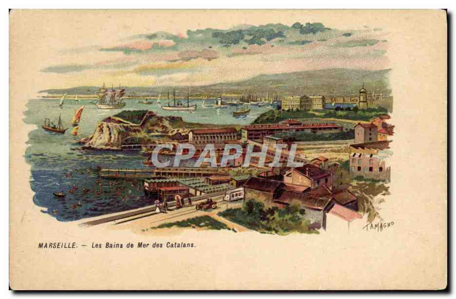 CPA Marseille Les Bains De Mer Des Catalans