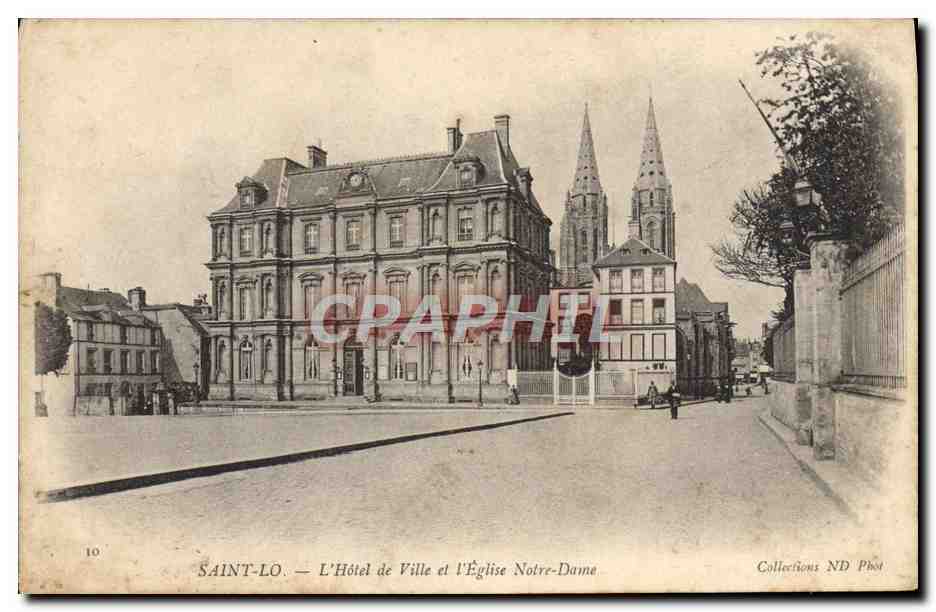 Saint-Lô — Rathaus und Kirche Notre-Dame — ND Phot Sammlung