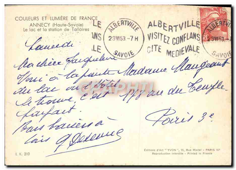 CPM Annecy Le Lac Et La Station De Talloires — Reverso