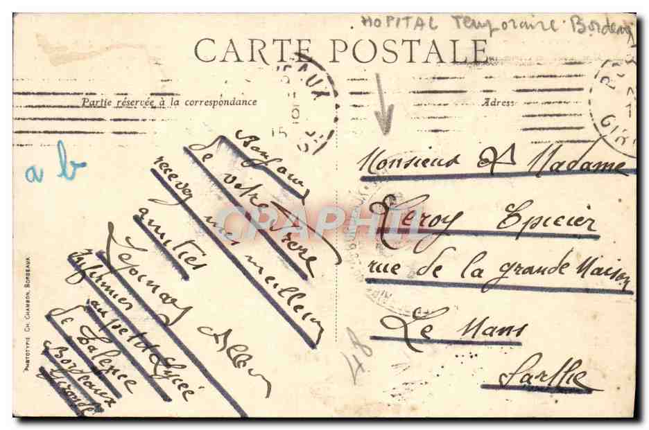 Bordeaux — Denkmal der Girondinen — C.B. — Rückseite