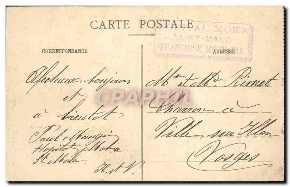 CPA Dinard La Plage — Verso