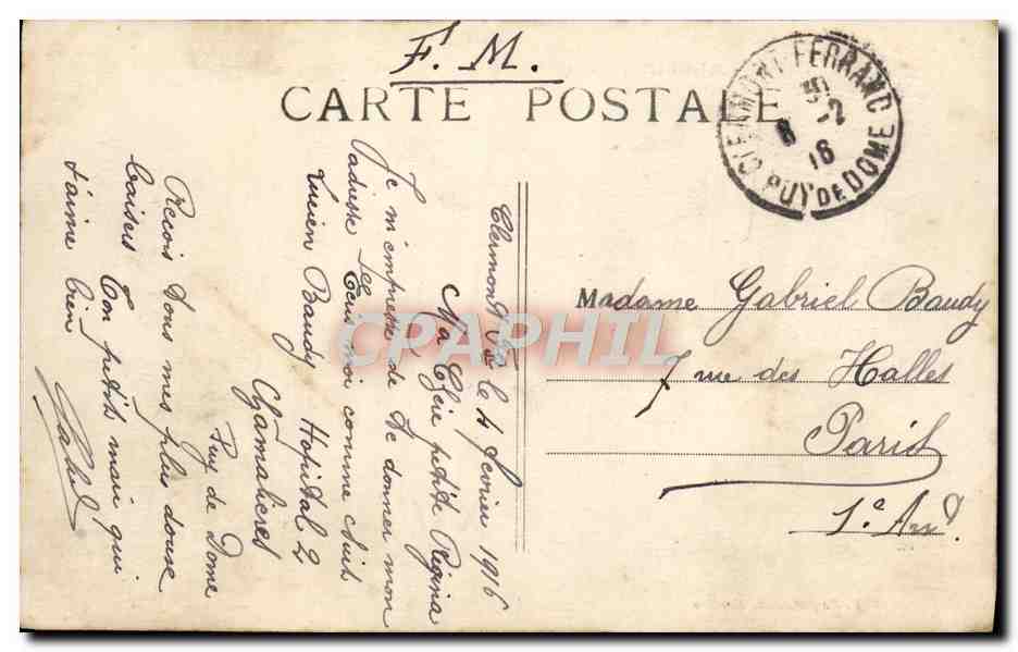 CPA Moulins L'Hotel De Ville Et La Caisse D'Epargne — Verso