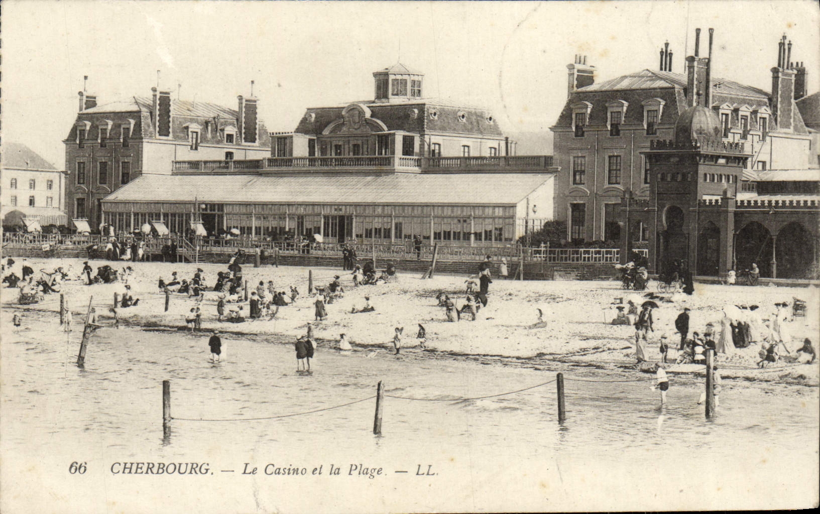 CPA Cherbourg Le Casino Et La Plage cachet Hopital temporaire 