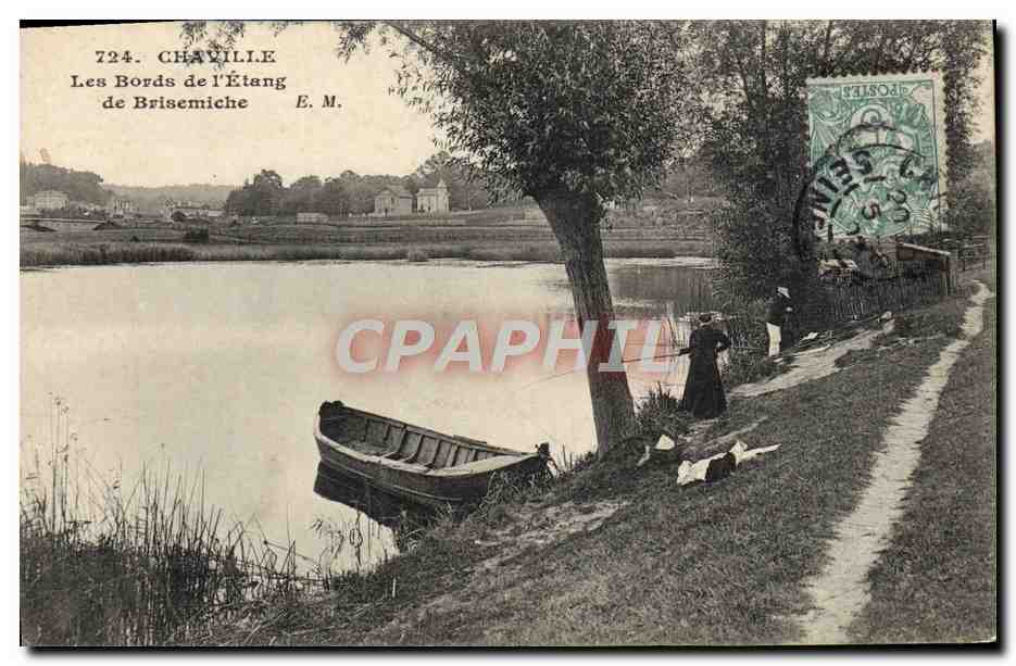 CPA Chaville Les Bords De I'Etang De Brisemiche Peche Pecheur 