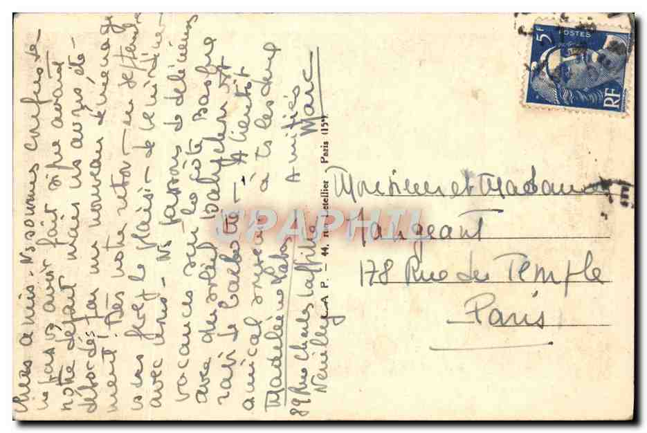 Hossegor — Vue générale sur le Lac, à travers les Pins — CPA n°6 — Rückseite