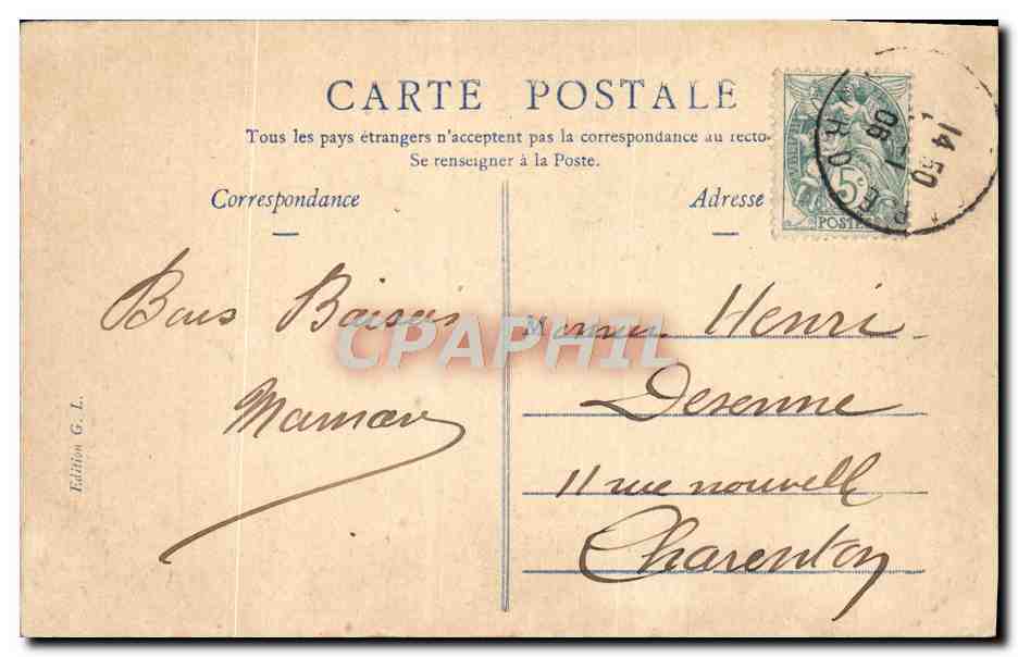 CPA Lille Le Palais Rameau La Nuit — Rückseite