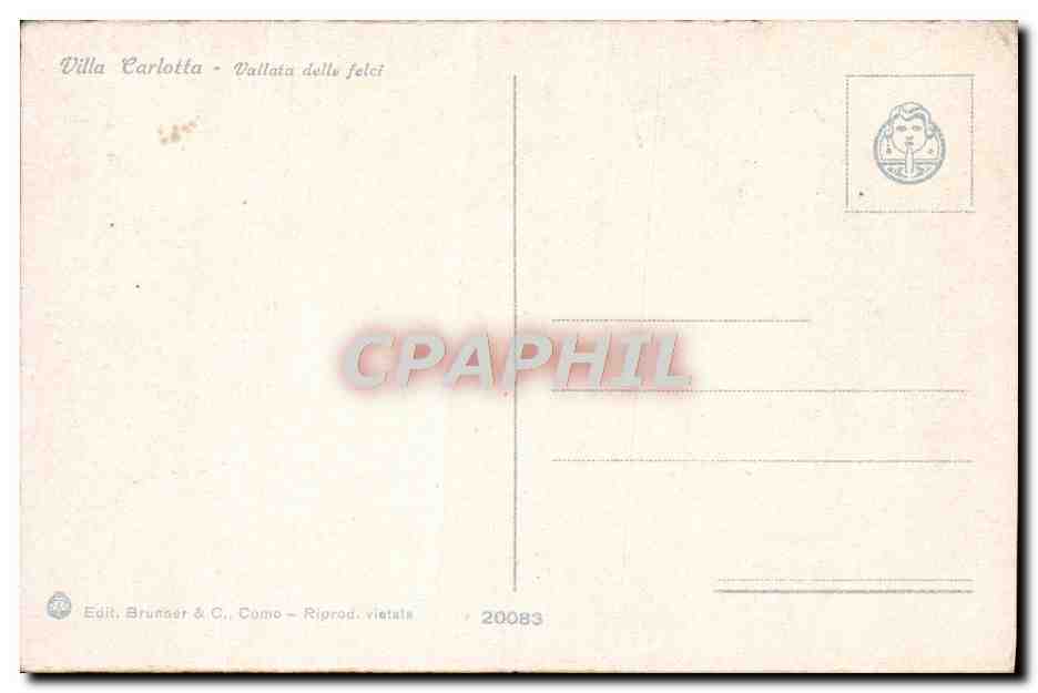 CPA Villa Carlotta Vailata Delta Felci — Rückseite