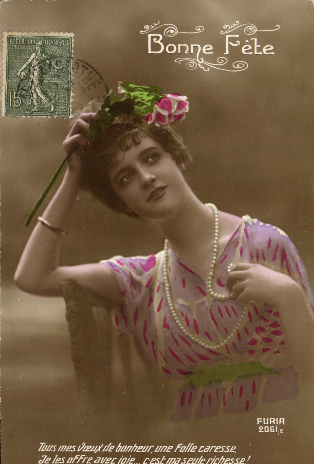 CPA Fantaisie Femme Bonne Fete