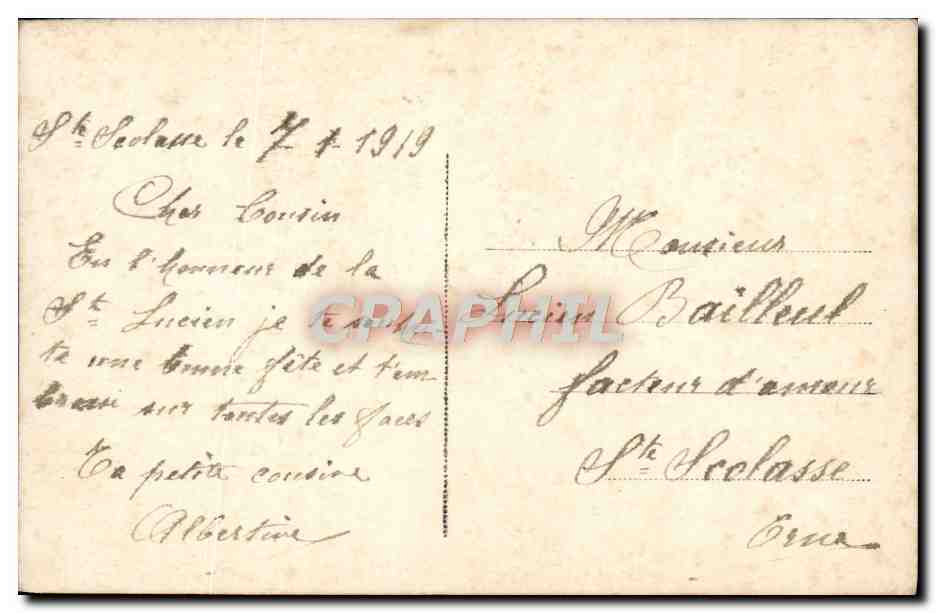 CPA Fantaisie Femme Bonne Fete — Verso