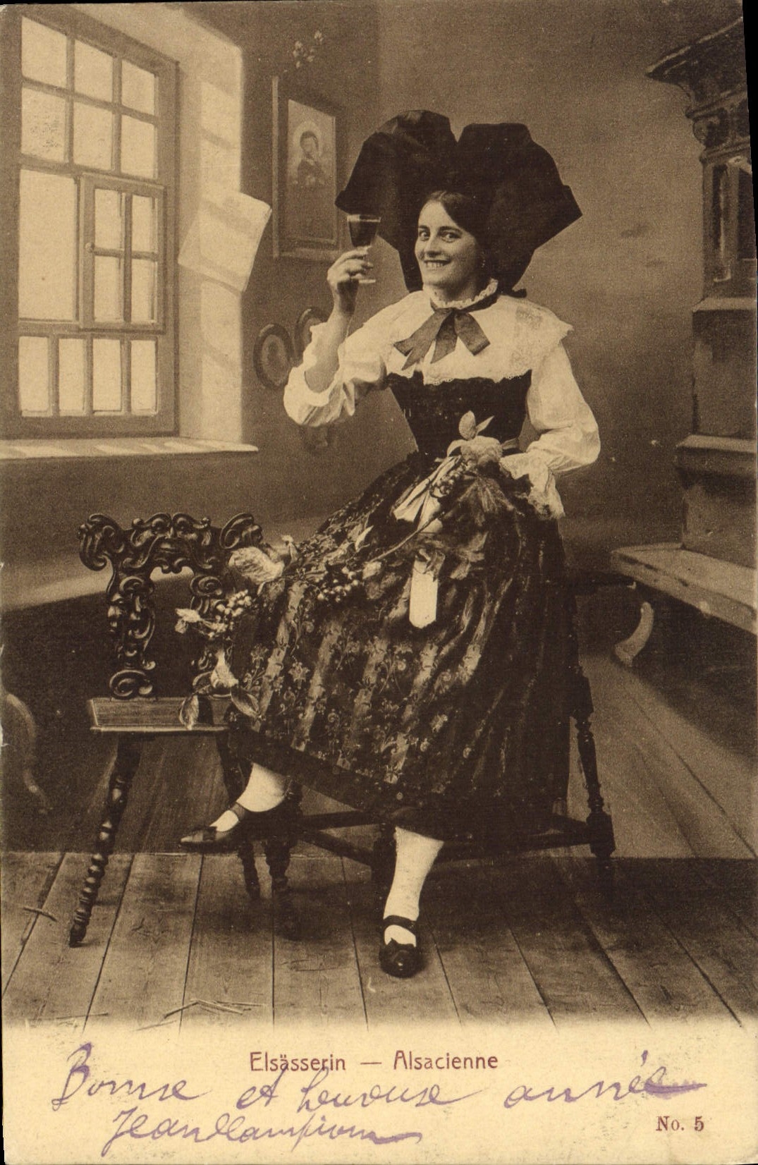 Alsacienne — Bonne et heureuse année — Elsässerin — No. 5