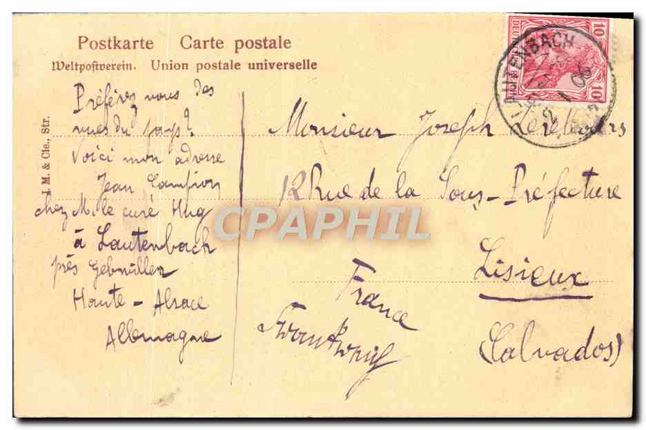 Alsacienne — Bonne et heureuse année — Elsässerin — No. 5 — Verso