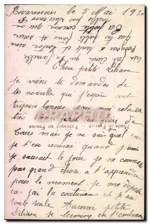 CPA Fantaisie Femme — Rückseite