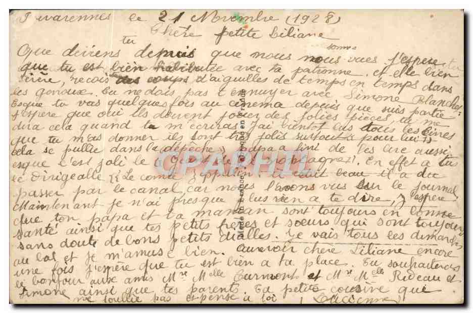 CPA Fantaisie Femme — Rückseite
