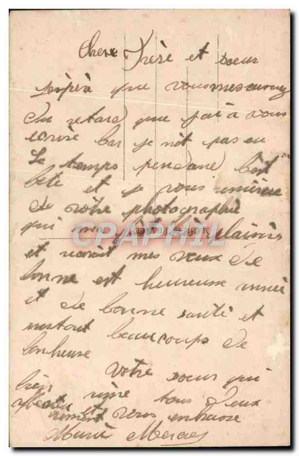 CPA Fantaisie Femme Bonne Annee — Verso