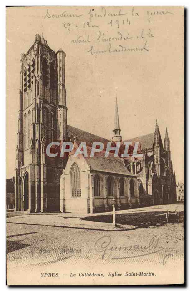 CPA Ypres La Cathedrale Eglise Saint Martin