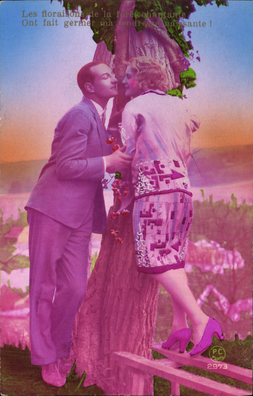Couple amoureux sous un arbre — P.C. Paris n°2973