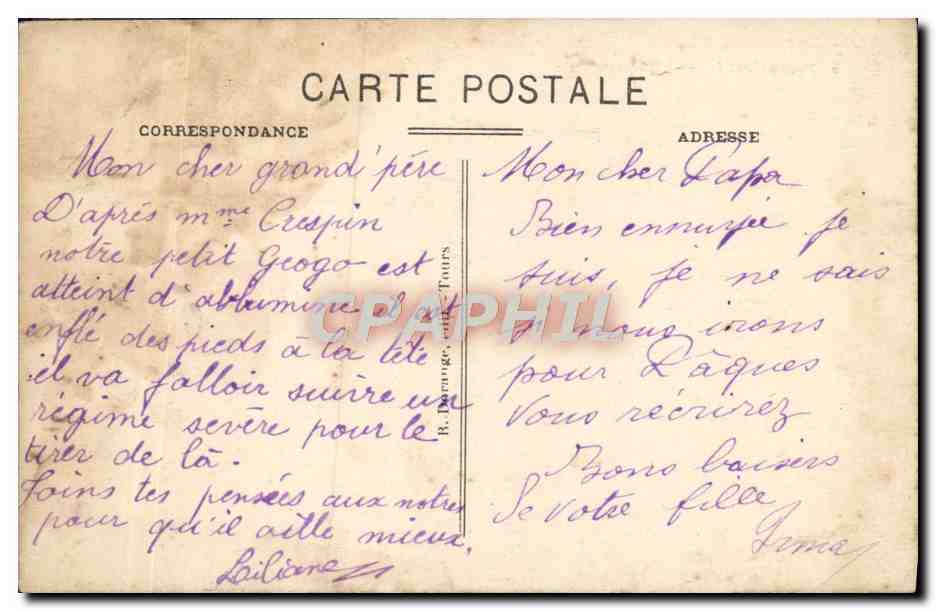 CPA Tours L'Hotel De Ville — Rückseite