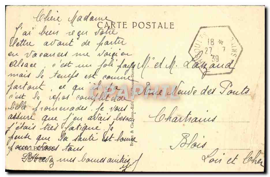 Colmar — L'église Saint-Martin et les vieux toits — éditeur Bram & Cie, n° 1293A — Reverso